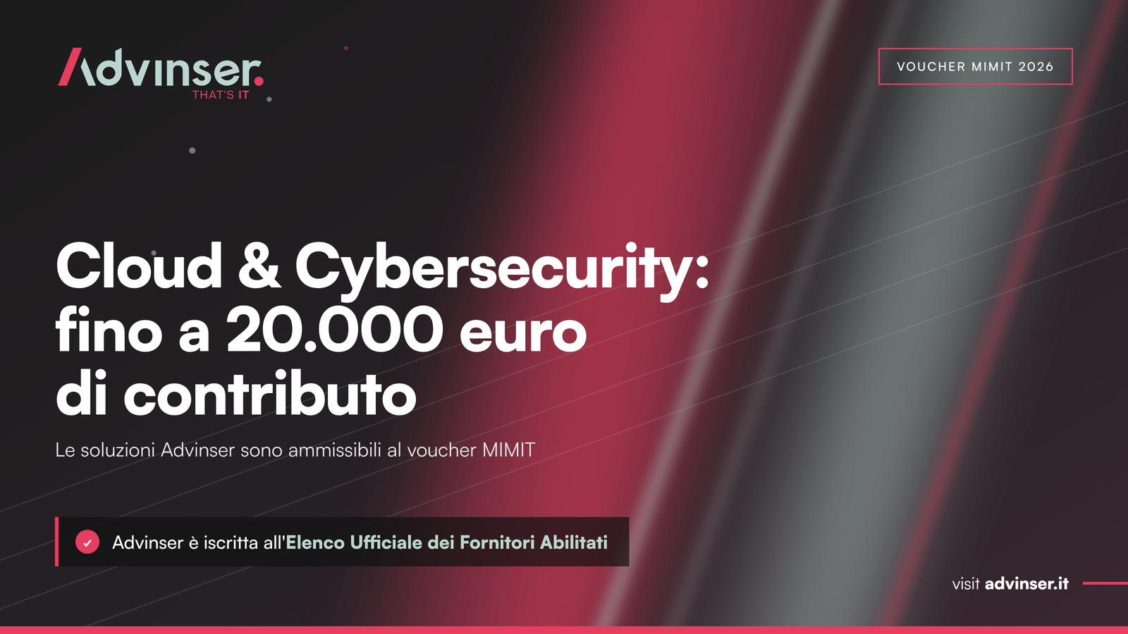 Italy's Cloud & Cybersecurity voucher 2026: up to #20,000 euro#
